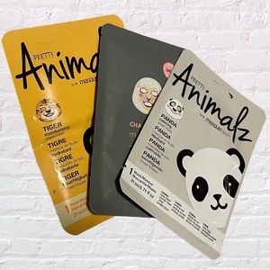 Animal Face Sheet Masks - Set of 3 (Tiger, Panda and Sheep)